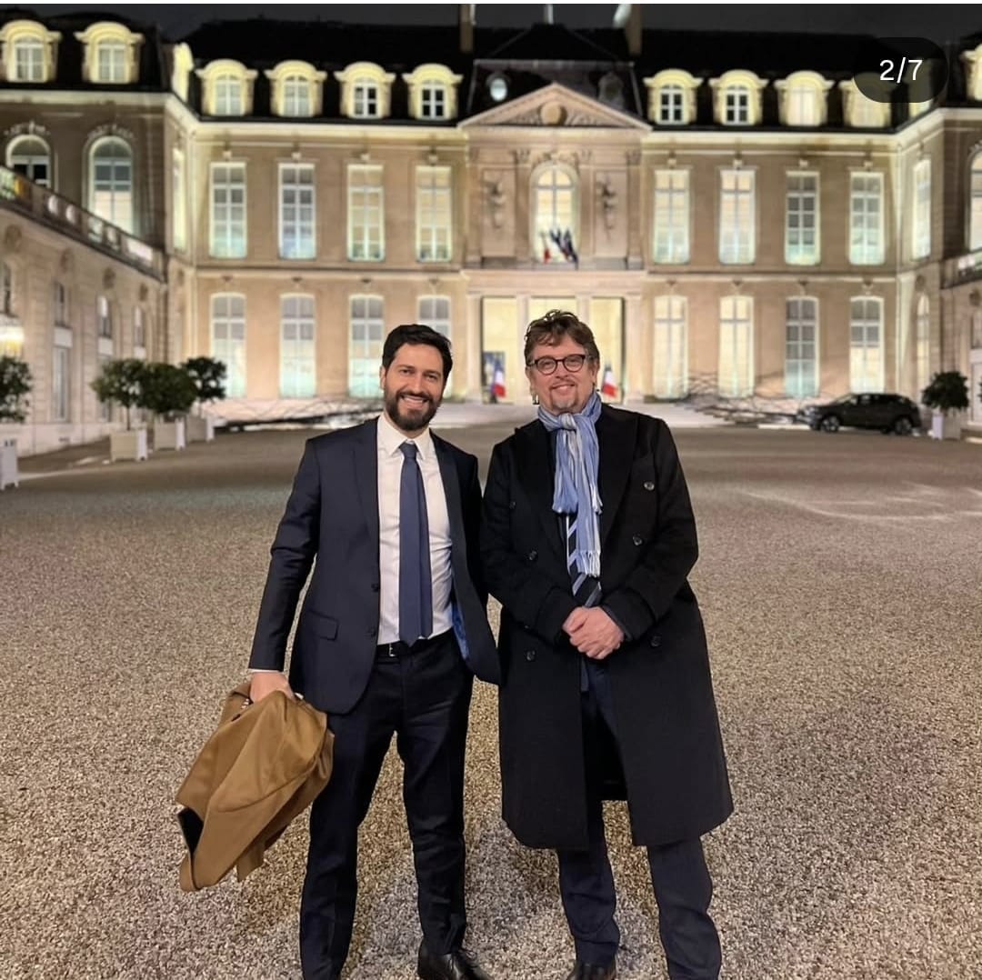 Ronaldo Lemos with Minister Henri Verdier at the Élysée Palace, 2025