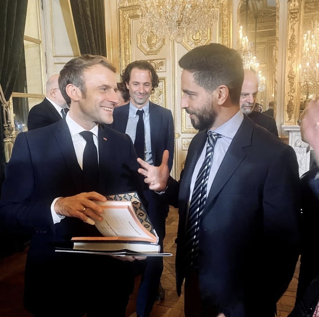 Ronaldo Lemos with Emmanuel Macron at the Élysée Palace